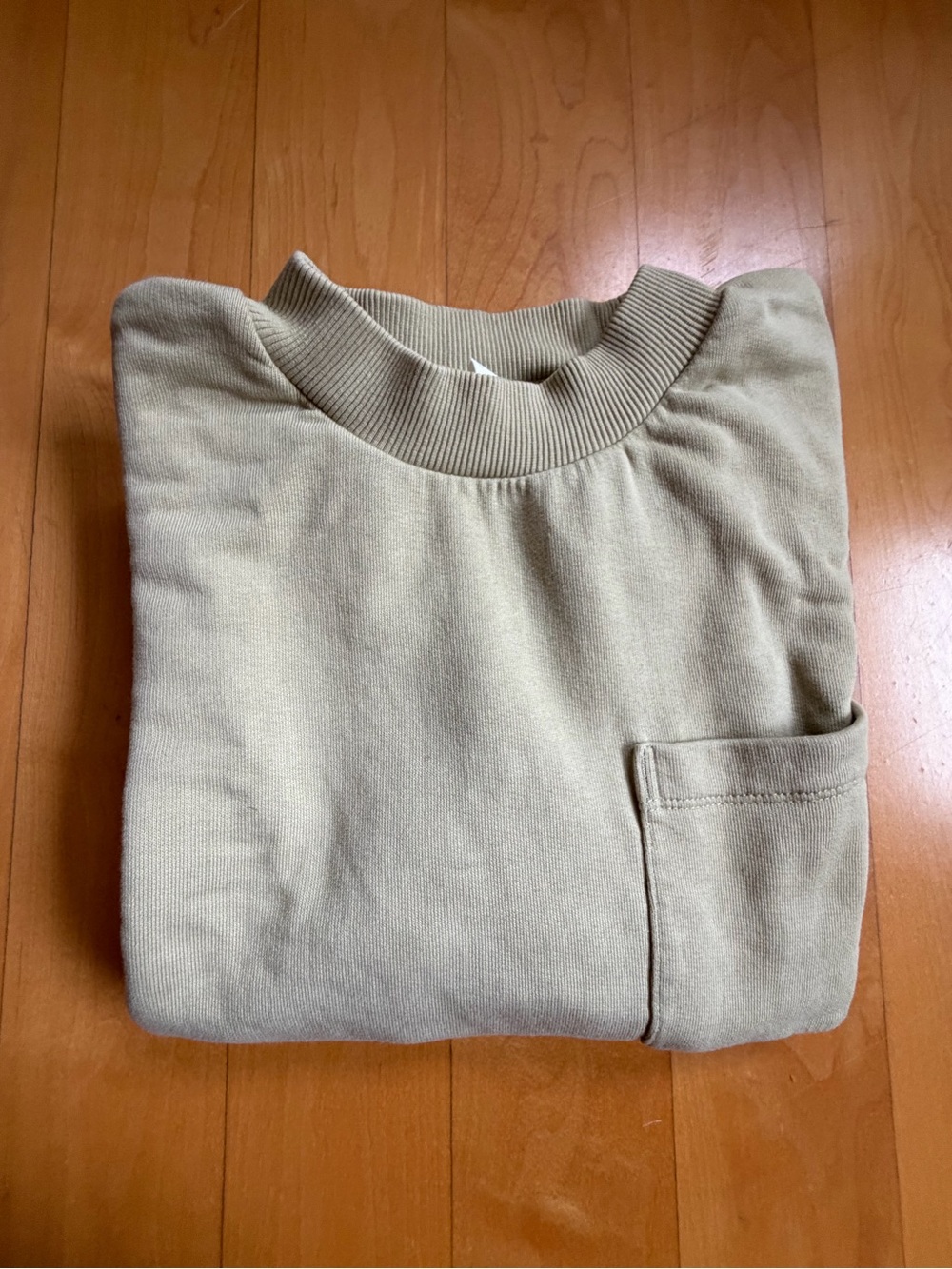 Arket Kids Crewneck Sweater in Olive Green with Pocket